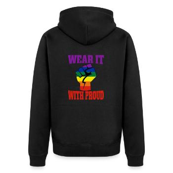 Mois de la fierté Love Gay Queer Gay bi - Veste à capuche bio Premium Unisexe - noir - Dos - Nico (187cm)
