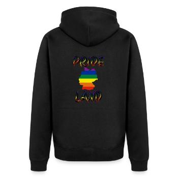 queer Pride Schwul queer Liebe Lesbisch bi mann - Unisex Premium Bio Zip Hoodie - Schwarz - Hinten - Nico (187cm)