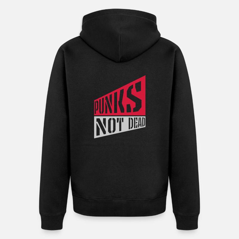punks pas mort citation - Veste à capuche bio Premium Unisexe - noir