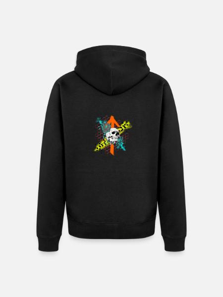 Gear Skull - Unisex Premium Organic Zip Hoodie - black