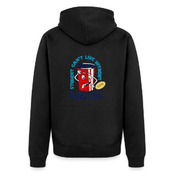Betrunkener Becher coole shirts at / ch - Unisex Premium Bio Zip Hoodie - Schwarz - Hinten - Nico (187cm)