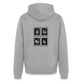 | de l’alcool Tableau périodique des éléments - Veste à capuche bio Premium Unisexe - gris chiné - Dos - Nico (187cm)