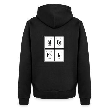 Alkohol - Periodensystem der Elemente - Unisex Premium Bio Zip Hoodie - Schwarz - Hinten - Nico (187cm)