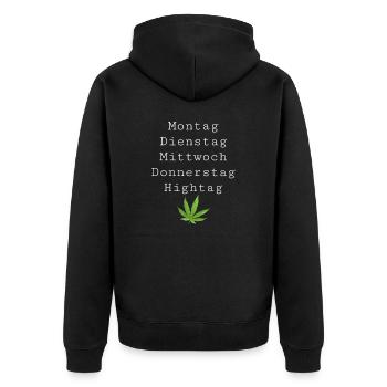 Wochentage - Unisex Premium Bio Zip Hoodie - Schwarz - Hinten - Nico (187cm)