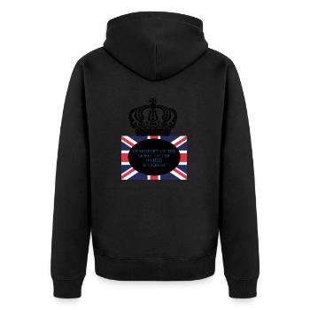 En mémoire de la reine du Royaume-Uni. - Veste à capuche bio Premium Unisexe - noir - Dos - Nico (187cm)