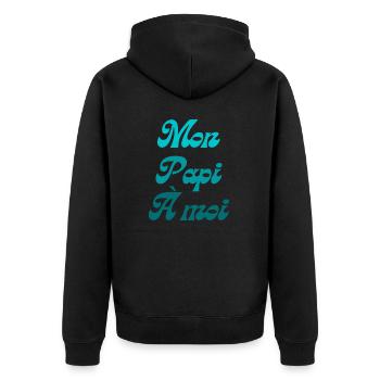 Mon papi à moi - Veste à capuche bio Premium Unisexe - noir - Dos - Nico (187cm)