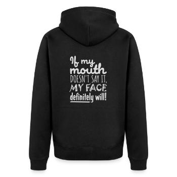 Mon visage le fera certainement - Veste à capuche bio Premium Unisexe - noir - Dos - Nico (187cm)
