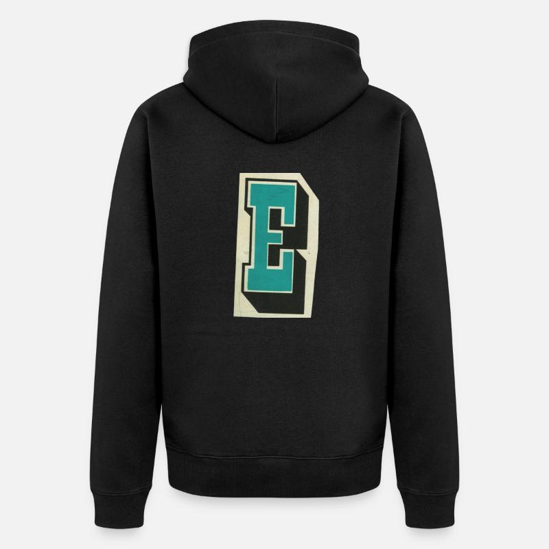 Buchstabe E - Unisex Premium Bio Zip Hoodie - Schwarz