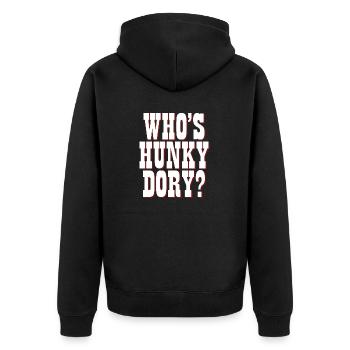 Funky fabulous slogan tee - Unisex Premium Organic Zip Hoodie - black - Back - Nico (187cm)