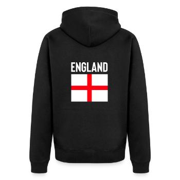 England Football - Unisex Premium Organic Zip Hoodie - black - Back - Nico (187cm)