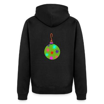 Weihnachten - Unisex Premium Bio Zip Hoodie - Schwarz - Hinten - Nico (187cm)