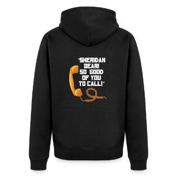 Hyazinthen-Eimer - Unisex Premium Bio Zip Hoodie - Schwarz - Hinten - Nico (187cm)