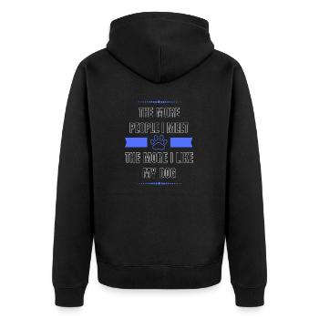 J’aime mon chien, bleu - Veste à capuche bio Premium Unisexe - noir - Dos - Nico (187cm)