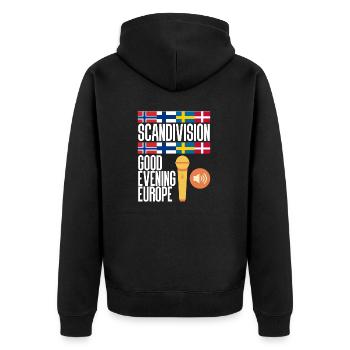 Eurovision Schweden Norwegen Dänemark Finnland - Unisex Premium Bio Zip Hoodie - Schwarz - Hinten - Nico (187cm)