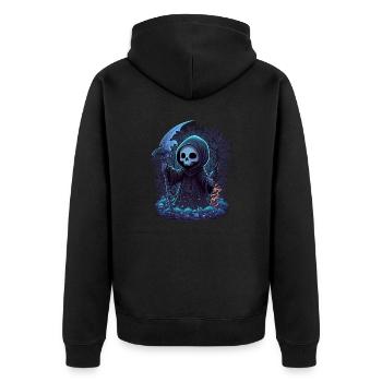 Faucheuse mignonne dans un style gothique alternatif - Veste à capuche bio Premium Unisexe - noir - Dos - Nico (187cm)