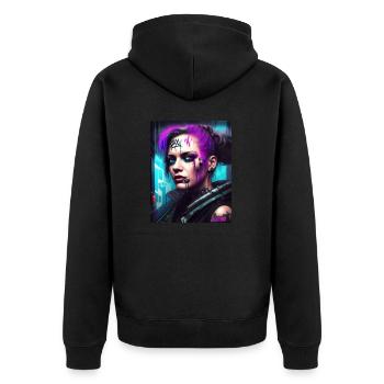 Experience unique graffiti art - Unisex Premium Organic Zip Hoodie - black - Back - Nico (187cm)