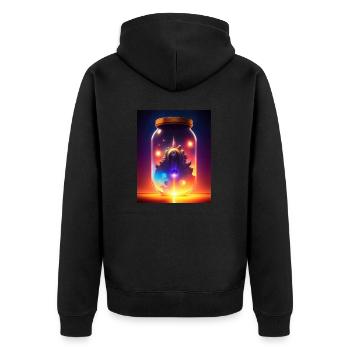Un monde dans une bouteille - Veste à capuche bio Premium Unisexe - noir - Dos - Nico (187cm)