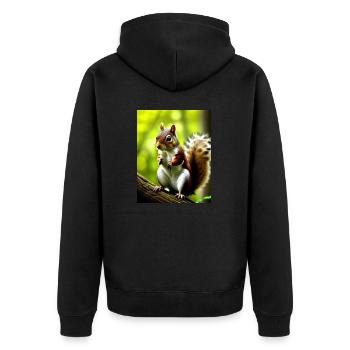 Cool Comic Portrait wild red squirrel majestic - Unisex Premium Organic Zip Hoodie - black - Back - Nico (187cm)