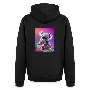 boxing kangaroo comic drawing animal australia - Unisex Premium Organic Zip Hoodie - black - Back - Nico (187cm)