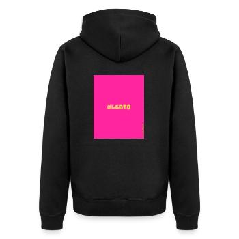 LGBTQ - Unisex Premium Bio Zip Hoodie - Schwarz - Hinten - Nico (187cm)