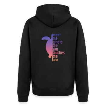 Turtle Schildkröte Spruch Geschenkidee - Unisex Premium Bio Zip Hoodie - Schwarz - Hinten - Nico (187cm)