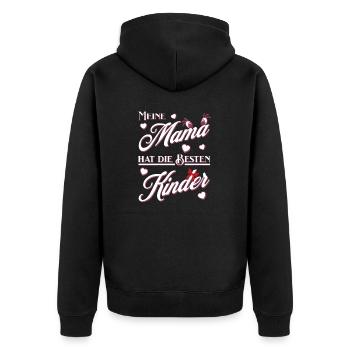 Lustiges meine Mama hat die besten Kinder Design - Unisex Premium Bio Zip Hoodie - Schwarz - Hinten - Nico (187cm)