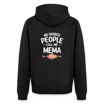 My Favorite People Call Me Mema Mother's Day - Unisex Premium Organic Zip Hoodie - black - Back - Nico (187cm)