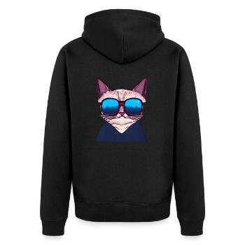 Chat Propriétaire Chat Domestique Chaton - Veste à capuche bio Premium Unisexe - noir - Dos - Nico (187cm)