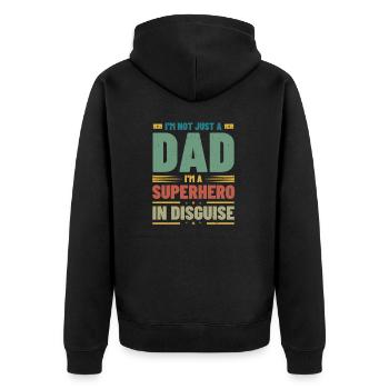Je ne suis pas seulement un père JE SUIS UN SUPER-HÉROS DÉGUISÉ Fat - Veste à capuche bio Premium Unisexe - noir - Dos - Nico (187cm)