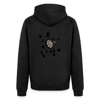 boardgame chess backgammon game night - Unisex Premium Bio Zip Hoodie - Schwarz - Hinten - Nico (187cm)