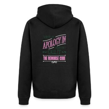 quote biotech major father computer profession - Unisex Premium Bio Zip Hoodie - Schwarz - Hinten - Nico (187cm)