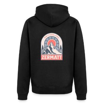 Zermatt Suisse Ski rétro - Veste à capuche bio Premium Unisexe - noir - Dos - Nico (187cm)