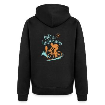 Fahrrad - Unisex Premium Bio Zip Hoodie - Schwarz - Hinten - Nico (187cm)