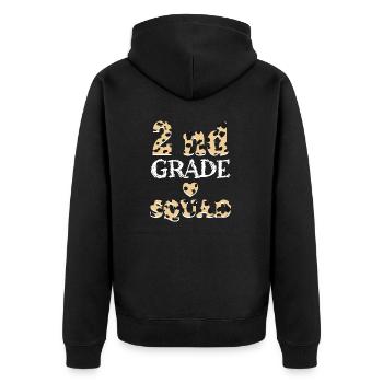Leopard 2nd Grade Teacher Gifts - Unisex Premium Organic Zip Hoodie - black - Back - Nico (187cm)