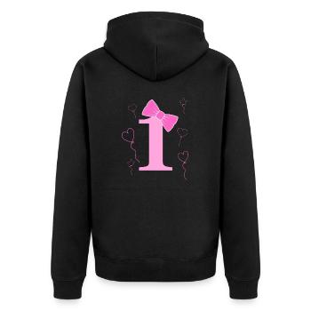 1e anniversaire fille - Veste à capuche bio Premium Unisexe - noir - Dos - Nico (187cm)