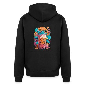 Cocktail d’été - Veste à capuche bio Premium Unisexe - noir - Dos - Nico (187cm)