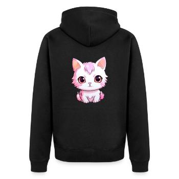 Bébé chat - Veste à capuche bio Premium Unisexe - noir - Dos - Nico (187cm)