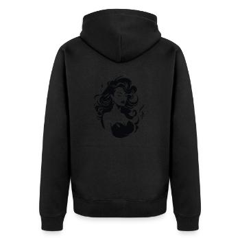 La beauté en noir - Veste à capuche bio Premium Unisexe - noir - Dos - Nico (187cm)