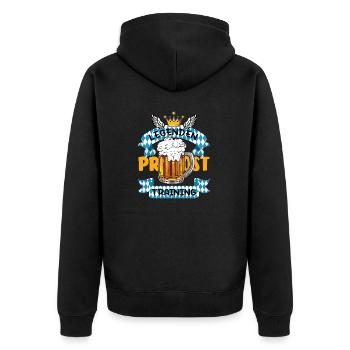 Legenden Training - Unisex Premium Bio Zip Hoodie - Schwarz - Hinten - Nico (187cm)
