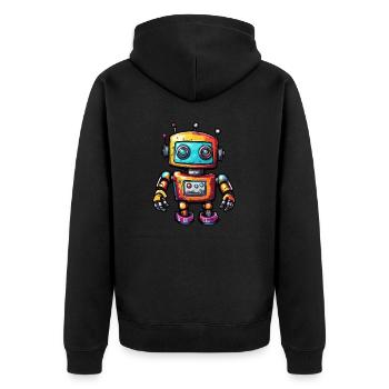 Robot / Machine / IA / Technologie / Mécanique - Veste à capuche bio Premium Unisexe - noir - Dos - Nico (187cm)