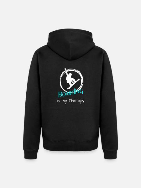 Boarding Snowboarding - Unisex Premium Bio Zip Hoodie - Schwarz