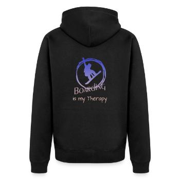 Snowboard Snowboarding - Unisex Premium Bio Zip Hoodie - Schwarz - Hinten - Nico (187cm)