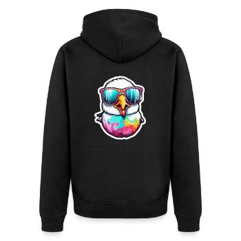 Mouette / Animal / Port / Oiseau / Mer / Eau - Veste à capuche bio Premium Unisexe - noir - Dos - Nico (187cm)