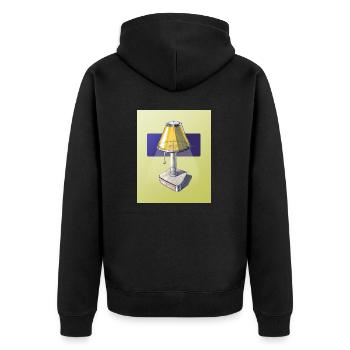 Industriedesign-Lampe - Unisex Premium Bio Zip Hoodie - Schwarz - Hinten - Nico (187cm)