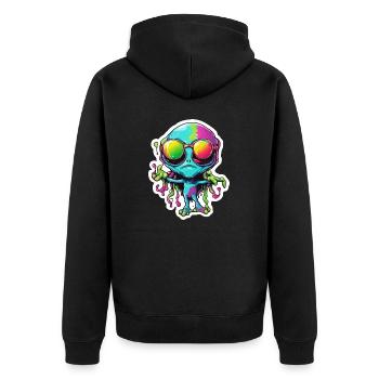 Alien / Außerirdisch / Ufo / Area 51 / All / Mars - Unisex Premium Organic Zip Hoodie - black - Back - Nico (187cm)