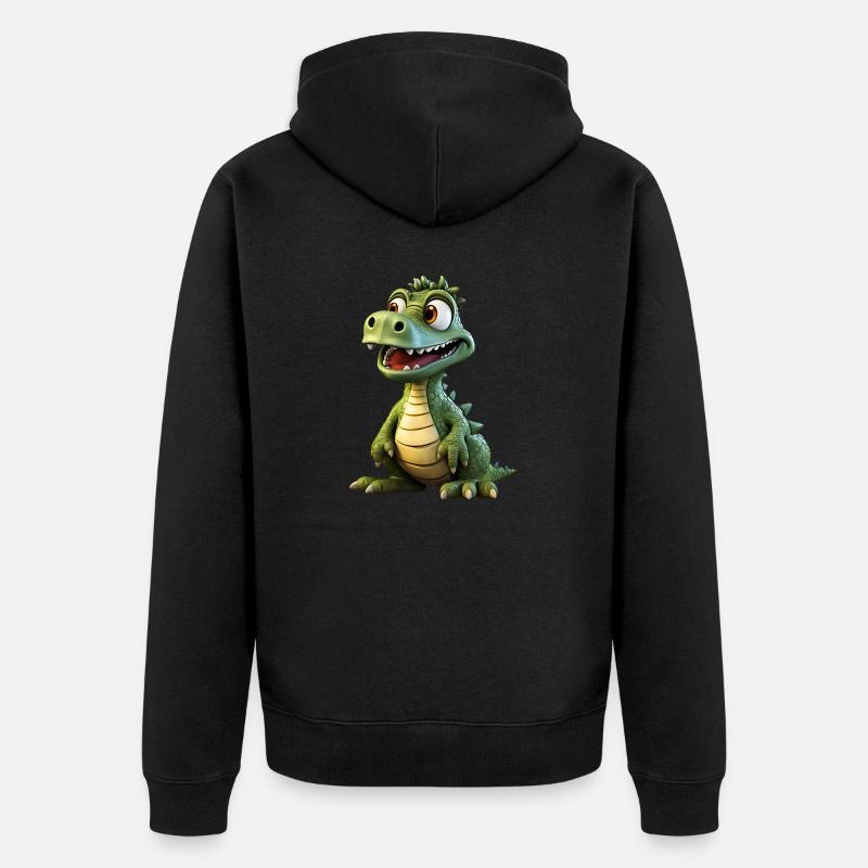 Le drôle de crocodile - Veste à capuche bio Premium Unisexe - noir