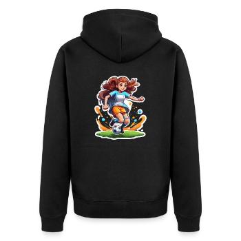 Footballer / Sport / Soccer Field / Club / FC - Unisex Premium Organic Zip Hoodie - black - Back - Nico (187cm)