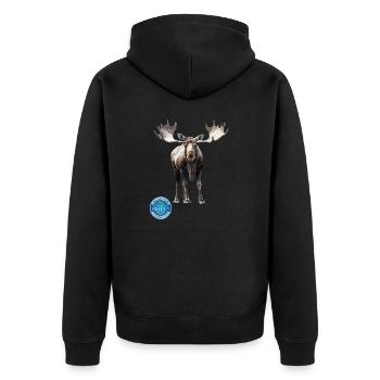 Suède Suède orignal meilleurs bois d’animaux cerf cerf - Veste à capuche bio Premium Unisexe - noir - Dos - Nico (187cm)