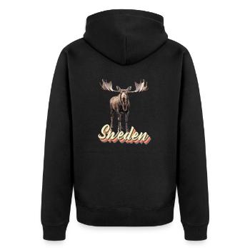 Suède Suède orignal meilleurs bois d’animaux cerf cerf - Veste à capuche bio Premium Unisexe - noir - Dos - Nico (187cm)