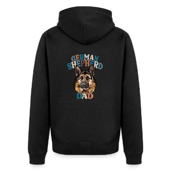 German Shepherd Dad Dogs Dog Father's Day Wilsigns - Unisex Premium Organic Zip Hoodie - black - Back - Nico (187cm)